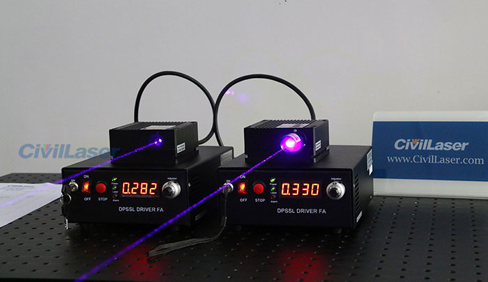 405nm 10W Azul-Violet laser 0~10000mw output power adjustable with TTL modulation